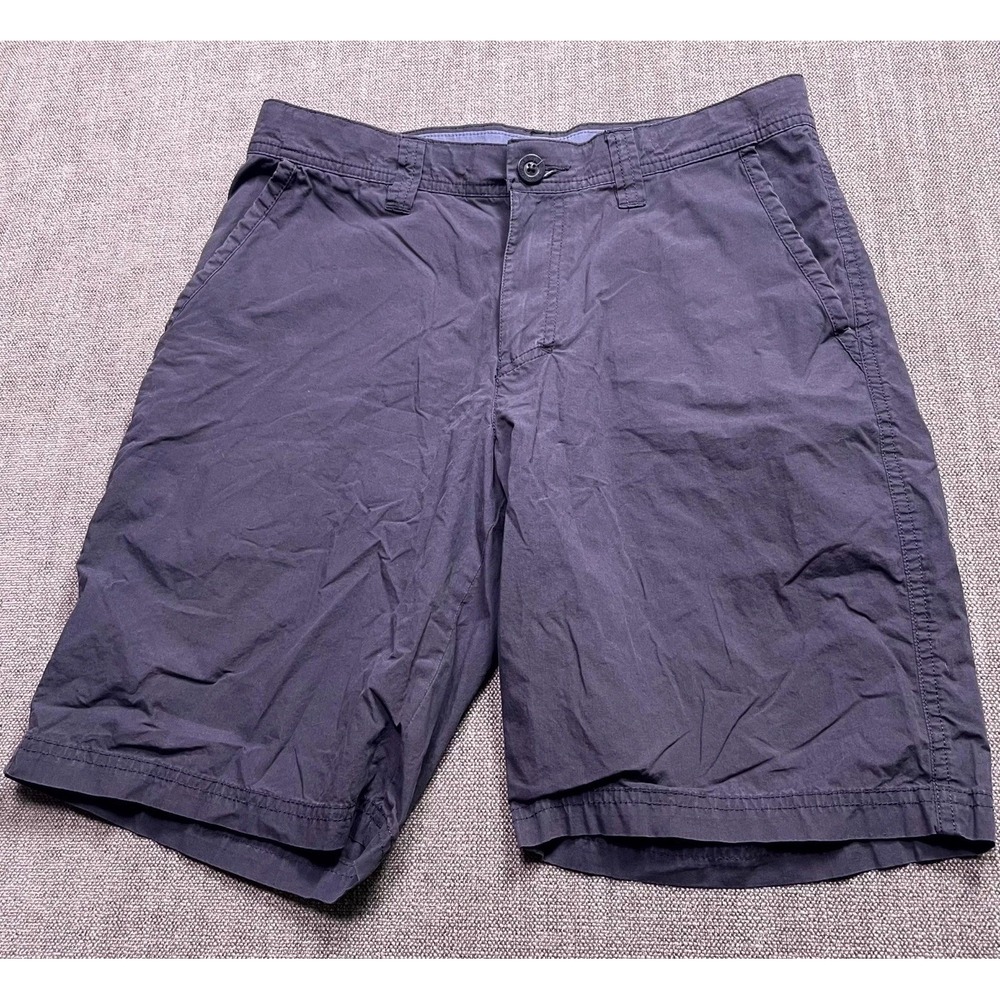 Columbia Chino Shorts Mens 30 Navy Blue Cotton Flat Front Casual Hiking Outdoor